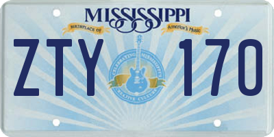 MS license plate ZTY170