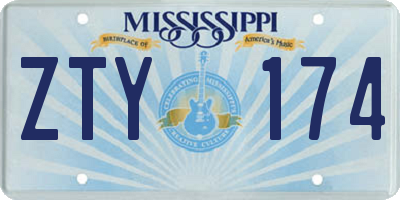 MS license plate ZTY174