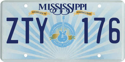MS license plate ZTY176