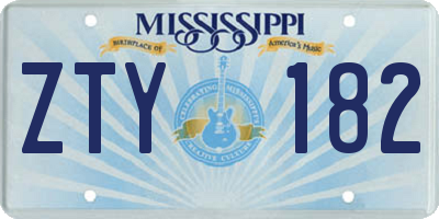 MS license plate ZTY182