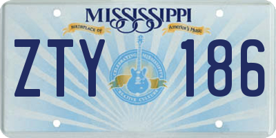 MS license plate ZTY186