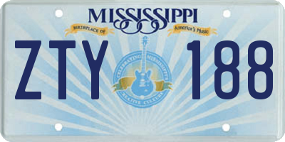 MS license plate ZTY188