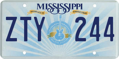MS license plate ZTY244