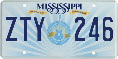 MS license plate ZTY246
