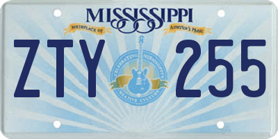 MS license plate ZTY255
