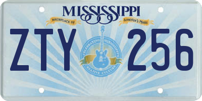 MS license plate ZTY256