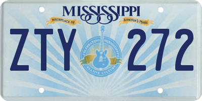 MS license plate ZTY272
