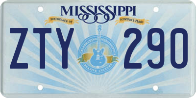 MS license plate ZTY290