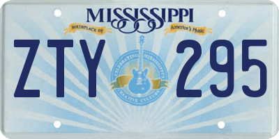 MS license plate ZTY295