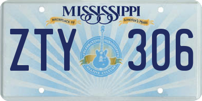 MS license plate ZTY306