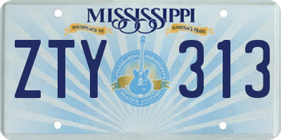 MS license plate ZTY313