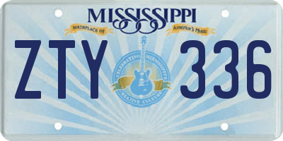 MS license plate ZTY336