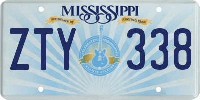 MS license plate ZTY338