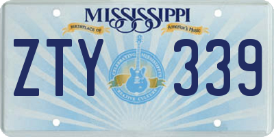 MS license plate ZTY339