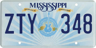MS license plate ZTY348