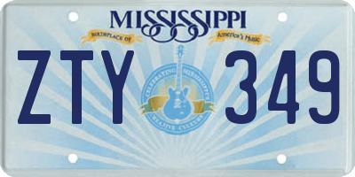 MS license plate ZTY349