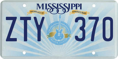 MS license plate ZTY370