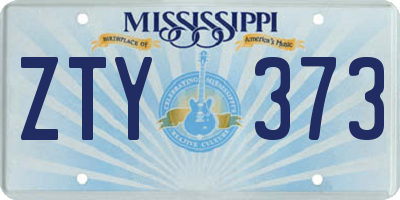 MS license plate ZTY373
