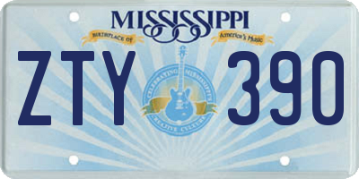 MS license plate ZTY390