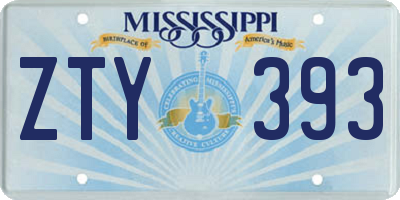 MS license plate ZTY393