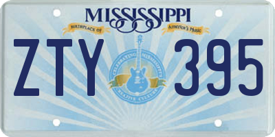 MS license plate ZTY395