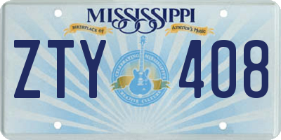 MS license plate ZTY408