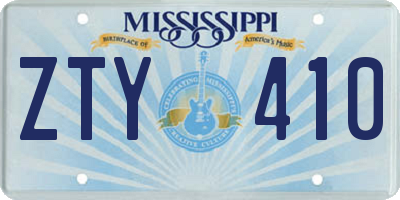 MS license plate ZTY410