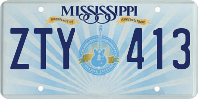 MS license plate ZTY413