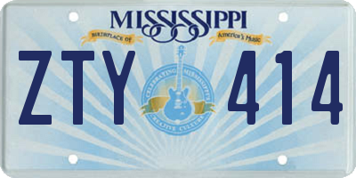MS license plate ZTY414