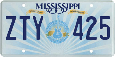MS license plate ZTY425