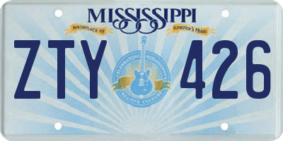 MS license plate ZTY426