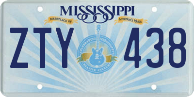 MS license plate ZTY438