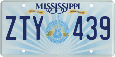 MS license plate ZTY439