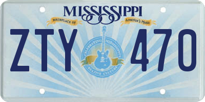 MS license plate ZTY470