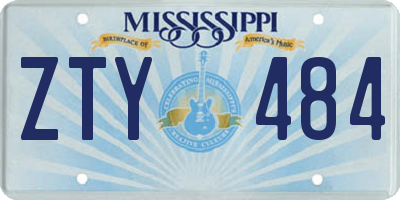MS license plate ZTY484