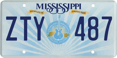 MS license plate ZTY487
