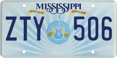 MS license plate ZTY506
