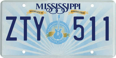 MS license plate ZTY511
