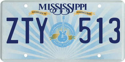 MS license plate ZTY513