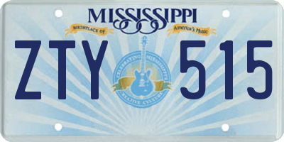 MS license plate ZTY515