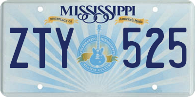 MS license plate ZTY525