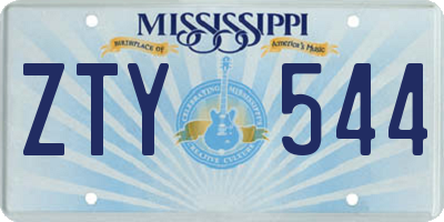 MS license plate ZTY544