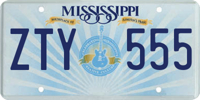 MS license plate ZTY555
