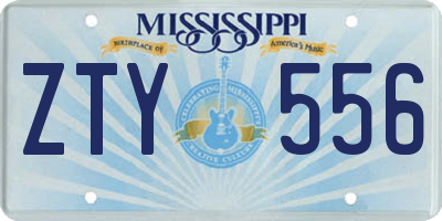 MS license plate ZTY556