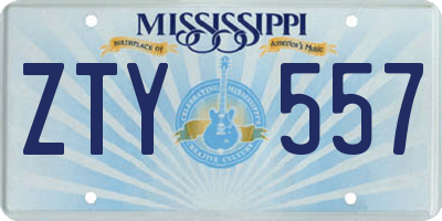 MS license plate ZTY557