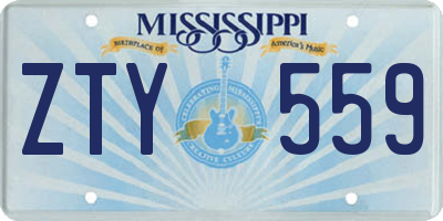 MS license plate ZTY559