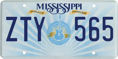 MS license plate ZTY565