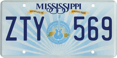 MS license plate ZTY569
