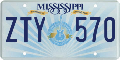 MS license plate ZTY570