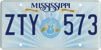 MS license plate ZTY573